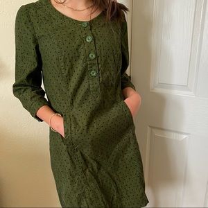 cute dark green corduroy dress